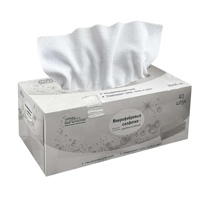 Салфетка из микрофибры, AB Классик, неокрашенная, 30х30см, 200 гр, упаковка 40шт