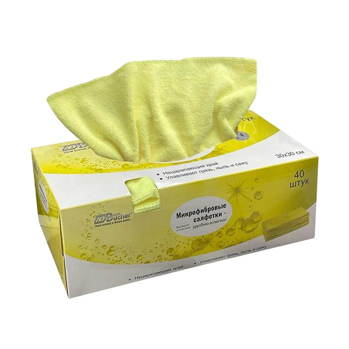 Салфетка из микрофибры, AB Классик, желтая, 30х30см, 200 гр, упаковка 40шт