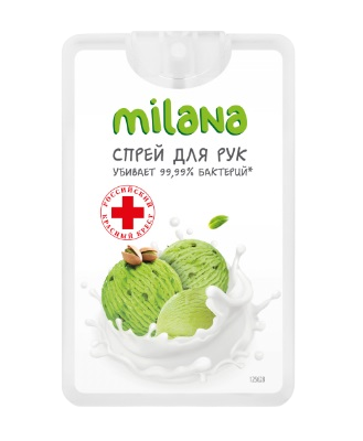 Гигиенический спрей для рук Milana cливочно-фисташковое мороженное 20мл