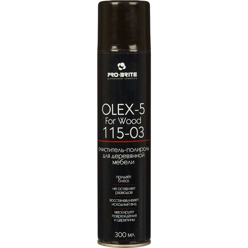 OLEX-5 For Wood Аэрозольный очиститель-полироль для деревянной мебели PRO-BRITE 300мл