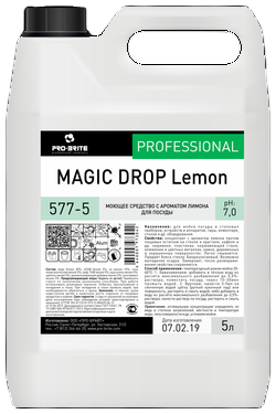 Magic Drop Lemon Моющее средство с ароматом лимона для посуды PRO-BRITE 5л