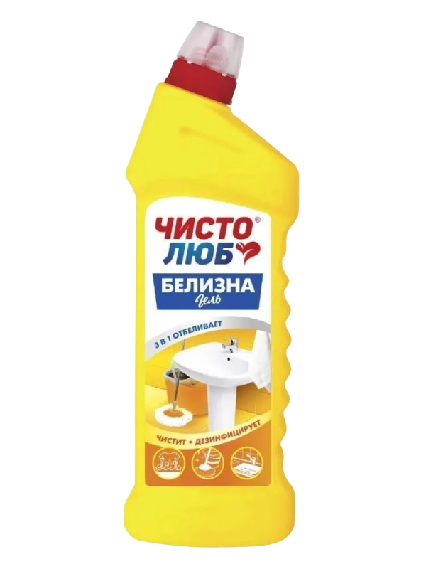 Белизна-гель ЧИСТОЛЮБ концентрат 3 в 1 Моющее отбеливающее дезинфицирующие средство 750мл