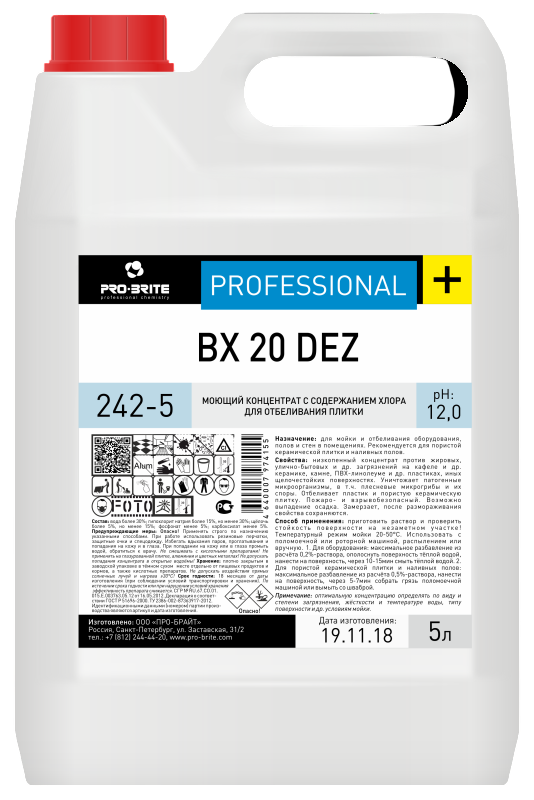"Pro-Brite" 242-5 BX 20 DEZ 5 л